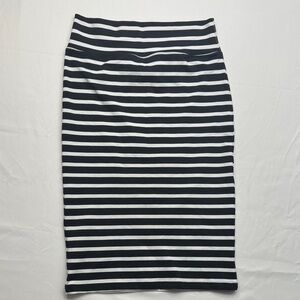Black and White Horizontal striped Women's Skirt size Large L soho lady stretchy